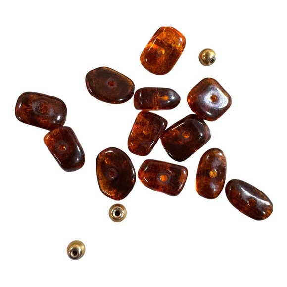 Vintage Baltic Amber Beaded Necklace Gold-Tone Clasp & Loose Beads NEEDS REPAIR - Picture 2 of 9